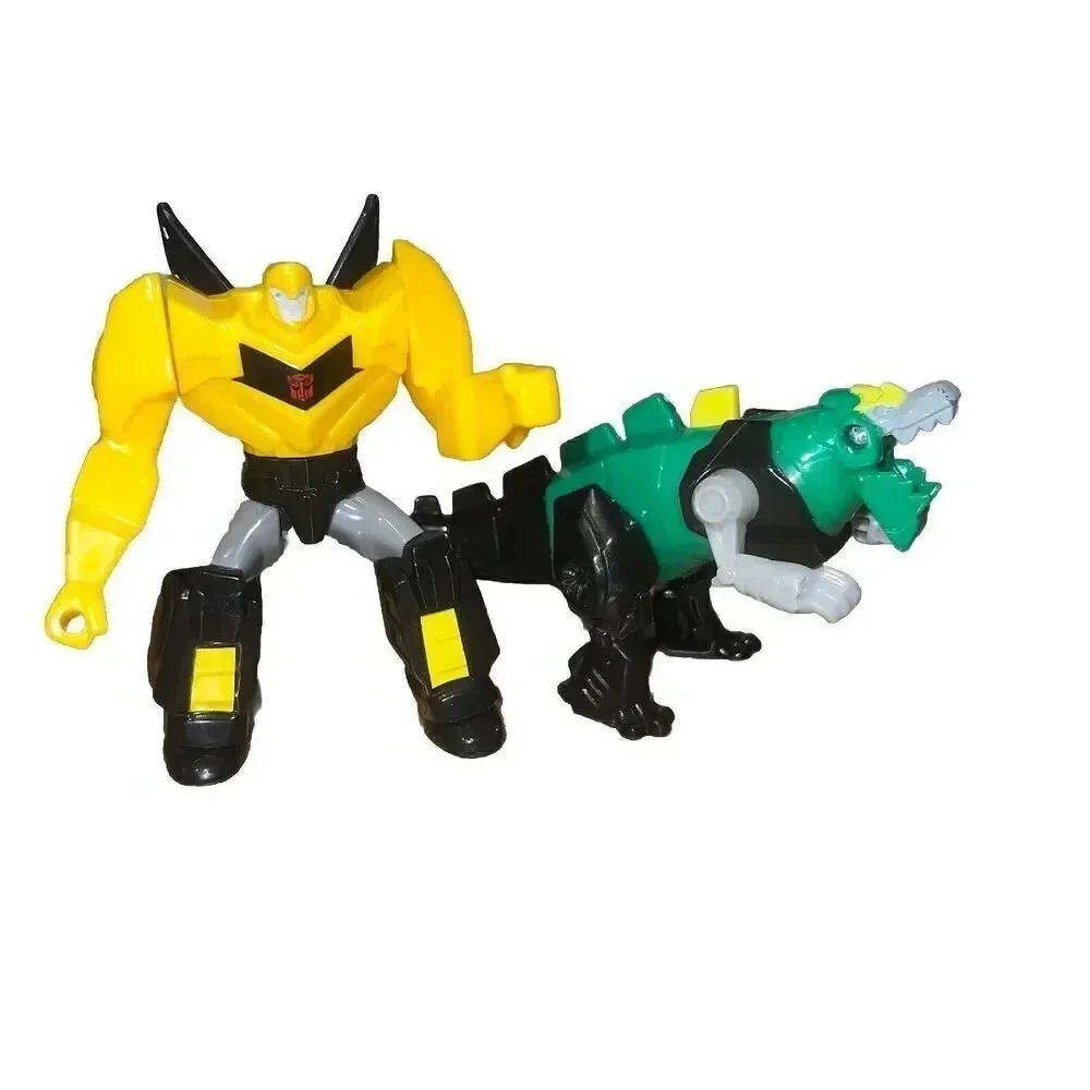 Transformers 7 Grimlock Figure Green 2016 McDonalds Dinosaur Dino And Bumblebee